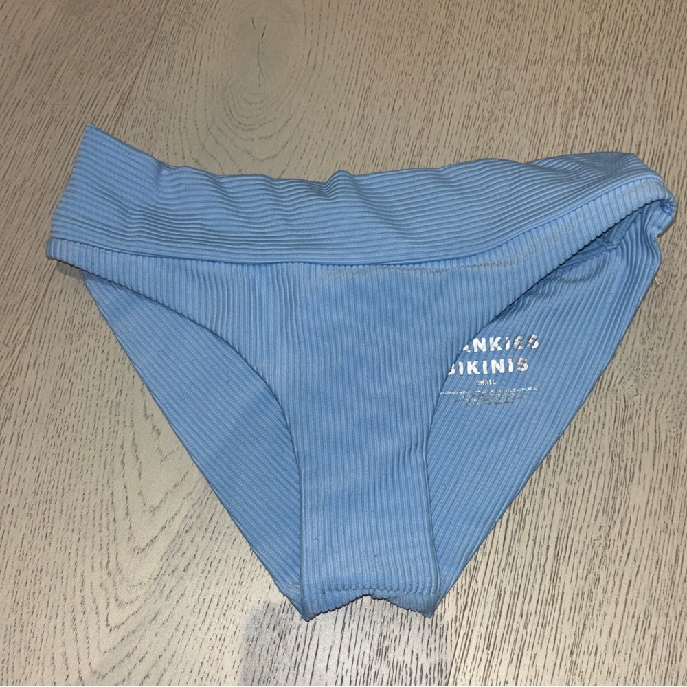 Frankie's Bikinis Sky Blue Ribbed Bottom